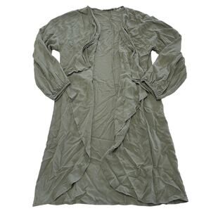 Soft Surroundings Cardigan‎ Womens Petite Small Green Open Front Drapey Duster